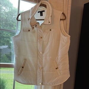 Style & Co White Fitted Vest with Collar